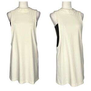 Tintoretto Womens Ivory Gray Sleeveless Mock Neck Mini Dress size Small